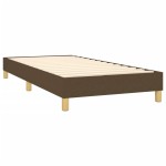 vidaXL Pat cu arcuri, saltea și LED, maro închis, 90x190 cm, textil