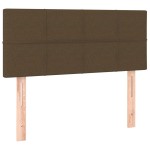 vidaXL Pat cu arcuri, saltea și LED, maro închis, 90x190 cm, textil