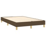 vidaXL Pat cu arcuri, saltea și LED, maro închis, 120x200 cm, textil vidaXL Pat cu arcuri, saltea și LED, maro închis, 120x200 cm, textil