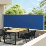 vidaXL Copertină laterală retractabilă de terasă, albastru, 140x600 cm vidaXL Copertină laterală retractabilă de terasă, albastru, 140x600 cm