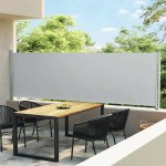 vidaXL Copertină laterală retractabilă de terasă, gri, 140 x 600 cm vidaXL Copertină laterală retractabilă de terasă, gri, 140 x 600 cm
