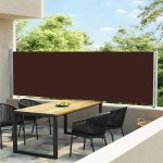 vidaXL Copertină laterală retractabilă de terasă, maro, 140 x 600 cm vidaXL Copertină laterală retractabilă de terasă, maro, 140 x 600 cm