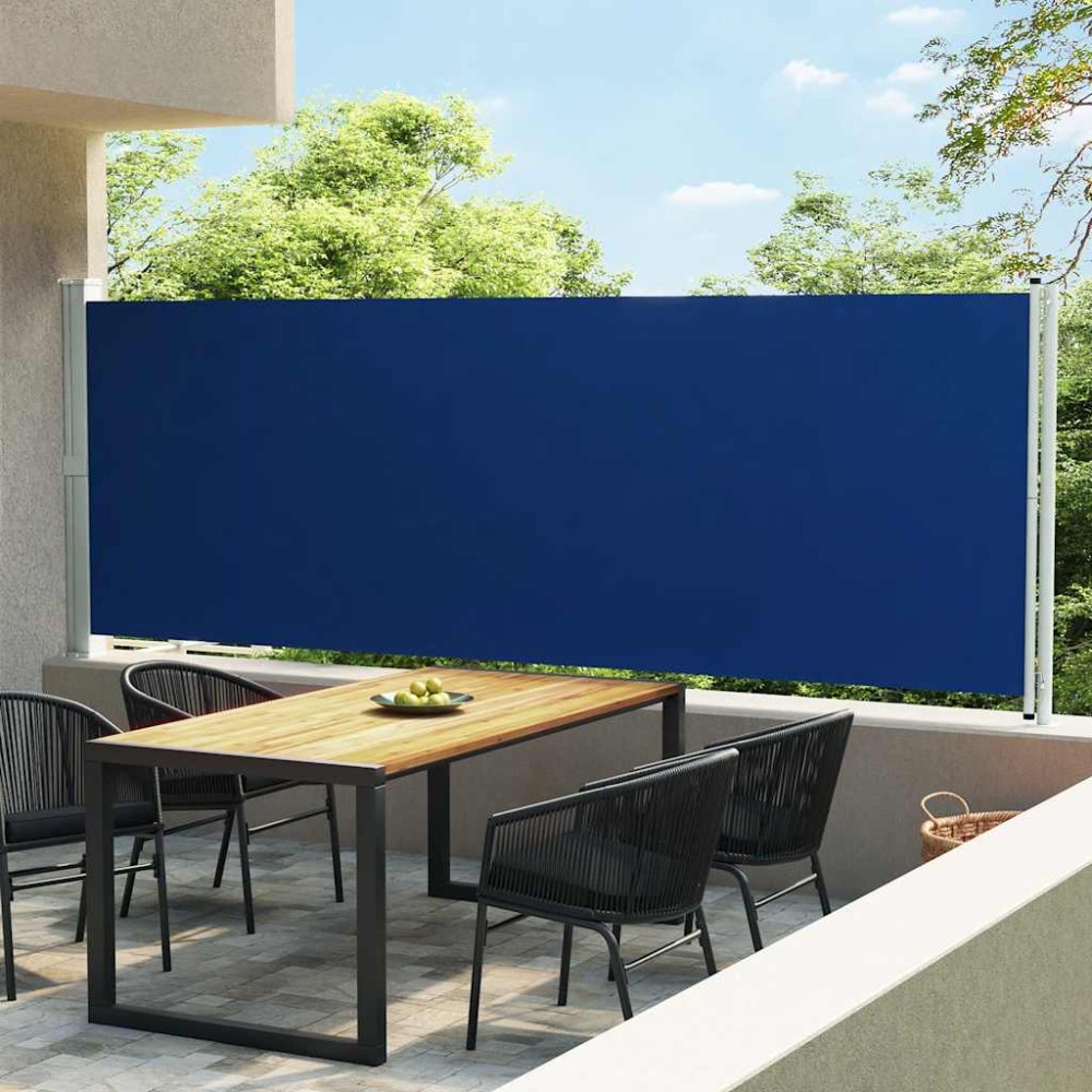 vidaXL Copertină laterală retractabilă de terasă, albastru, 600x160 cm