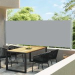 vidaXL Copertină laterală retractabilă de terasă, gri, 600 x 160 cm vidaXL Copertină laterală retractabilă de terasă, gri, 600 x 160 cm