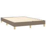 vidaXL Pat cu arcuri, saltea și LED, gri taupe, 140x190 cm, textil vidaXL Pat cu arcuri, saltea și LED, gri taupe, 140x190 cm, textil