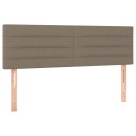 vidaXL Pat cu arcuri, saltea și LED, gri taupe, 140x190 cm, textil vidaXL Pat cu arcuri, saltea și LED, gri taupe, 140x190 cm, textil
