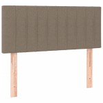 vidaXL Pat cu arcuri, saltea și LED, gri taupe, 90x190 cm, textil
