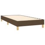 vidaXL Pat cu arcuri, saltea și LED, maro închis, 90x200 cm, textil