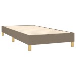vidaXL Pat cu arcuri, saltea și LED, gri taupe, 90x200 cm, textil