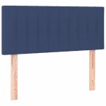 vidaXL Pat cu arcuri, saltea și LED, albastru, 90x200 cm, textil