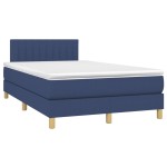 vidaXL Pat cu arcuri, saltea și LED, albastru, 120x200 cm, textil vidaXL Pat cu arcuri, saltea și LED, albastru, 120x200 cm, textil
