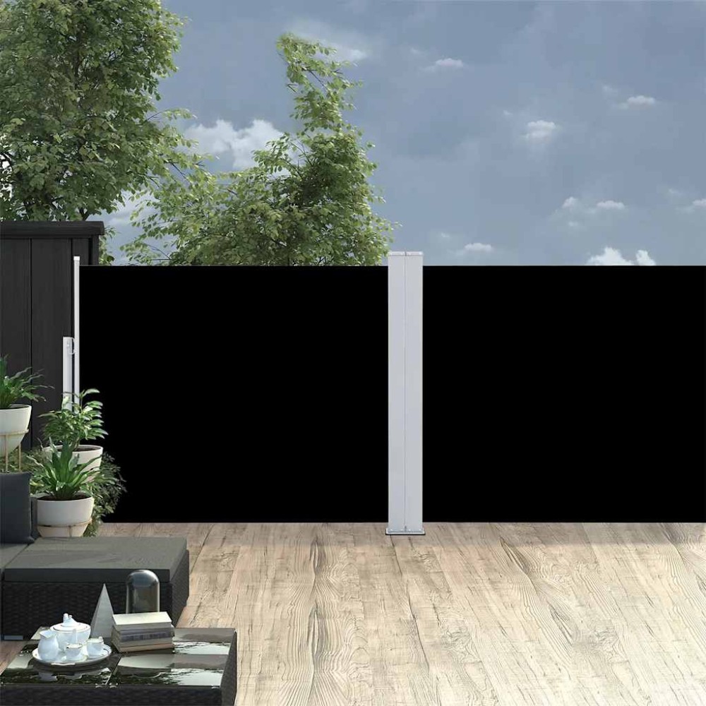 vidaXL Copertină laterală retractabilă de terasă, negru, 140 x 1200 cm
