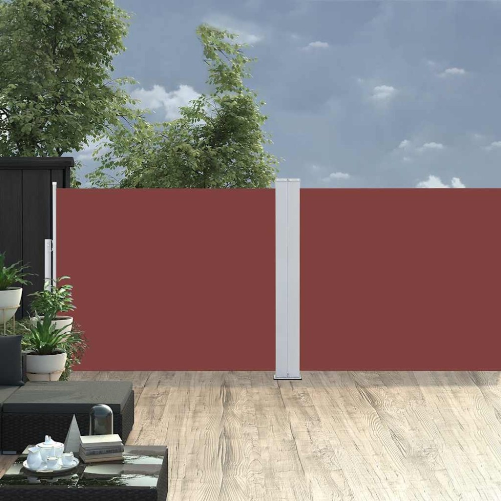 vidaXL Copertină laterală retractabilă de terasă, maro, 140 x 1200 cm