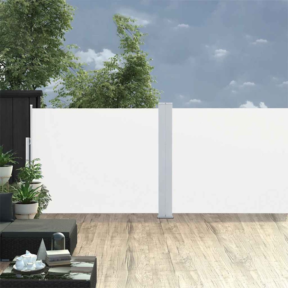 vidaXL Copertină laterală retractabilă de terasă, crem, 170 x 1200 cm