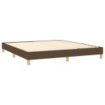 vidaXL Pat cu arcuri, saltea și LED, maro închis, 160x200 cm, textil vidaXL Pat cu arcuri, saltea și LED, maro închis, 160x200 cm, textil