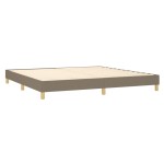 vidaXL Pat cu arcuri, saltea și LED, gri taupe, 200x200 cm, textil