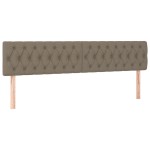 vidaXL Pat cu arcuri, saltea și LED, gri taupe, 200x200 cm, textil