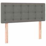 vidaXL Pat cu arcuri, saltea și LED, gri închis, 120x200 cm, textil