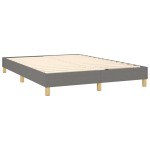 vidaXL Pat cu arcuri, saltea și LED, gri închis, 140x200 cm, textil vidaXL Pat cu arcuri, saltea și LED, gri închis, 140x200 cm, textil