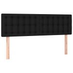 vidaXL Pat cu arcuri, saltea și LED, negru, 140x200 cm, textil