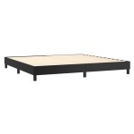 vidaXL Pat cu arcuri, saltea și LED, negru, 200x200cm, piele ecologică