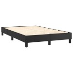 vidaXL Pat cu arcuri, saltea și LED, negru, 120x200cm, piele ecologică