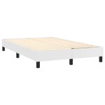 vidaXL Pat cu arcuri, saltea și LED, alb, 120x200 cm, piele ecologică