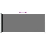 vidaXL Copertină laterală retractabilă de terasă, negru, 200 x 500 cm vidaXL Copertină laterală retractabilă de terasă, negru, 200 x 500 cm