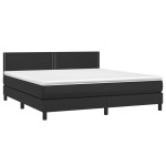 vidaXL Pat cu arcuri, saltea și LED, negru, 180x200cm, piele ecologică vidaXL Pat cu arcuri, saltea și LED, negru, 180x200cm, piele ecologică