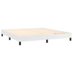 vidaXL Pat cu arcuri, saltea și LED, alb, 180x200 cm, piele ecologică vidaXL Pat cu arcuri, saltea și LED, alb, 180x200 cm, piele ecologică