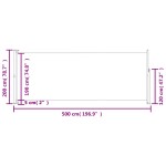vidaXL Copertină laterală retractabilă de terasă, crem, 200 x 500 cm vidaXL Copertină laterală retractabilă de terasă, crem, 200 x 500 cm