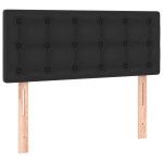 vidaXL Pat cu arcuri, saltea și LED, negru, 90x200 cm, piele ecologică