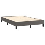 vidaXL Pat cu arcuri, saltea și LED, gri, 120x200 cm, piele ecologică