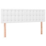 vidaXL Pat cu arcuri, cu saltea & LED, alb, 140x190 cm, piele eco vidaXL Pat cu arcuri, cu saltea & LED, alb, 140x190 cm, piele eco