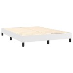 vidaXL Pat cu arcuri, saltea și LED, alb, 140x200 cm, piele eco