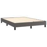 vidaXL Pat cu arcuri, saltea și LED, gri, 140x200 cm, piele eco