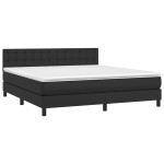 vidaXL Pat cu arcuri, saltea și LED, negru, 180x200cm, piele ecologică vidaXL Pat cu arcuri, saltea și LED, negru, 180x200cm, piele ecologică