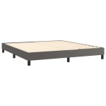 vidaXL Pat cu arcuri, saltea și LED, gri, 180x200 cm, piele ecologică