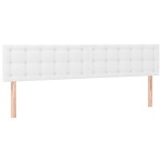 vidaXL Pat cu arcuri, saltea și LED, alb, 200x200 cm, piele ecologică