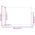 vidaXL Copertină laterală retractabilă de terasă, gri, 220x300 cm vidaXL Copertină laterală retractabilă de terasă, gri, 220x300 cm