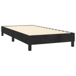 vidaXL Pat cu arcuri, saltea și LED, negru, 90x190 cm, catifea