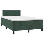 vidaXL Pat cu arcuri, saltea și LED, verde închis, 120x200 cm, catifea vidaXL Pat cu arcuri, saltea și LED, verde închis, 120x200 cm, catifea