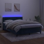 vidaXL Pat cu arcuri, saltea și LED, gri închis, 140x200 cm, catifea vidaXL Pat cu arcuri, saltea și LED, gri închis, 140x200 cm, catifea