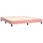 vidaXL Pat cu arcuri, saltea & LED, roz, 180x200 cm, catifea