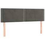 vidaXL Pat cu arcuri, saltea și LED, gri închis, 140x190 cm, catifea