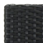 vidaXL Scaune de bar pentru grădină cu perne, 2 buc., negru, poliratan vidaXL Scaune de bar pentru grădină cu perne, 2 buc., negru, poliratan