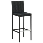 vidaXL Scaune de bar pentru grădină, cu perne, 4 buc. negru, poliratan vidaXL Scaune de bar pentru grădină, cu perne, 4 buc. negru, poliratan