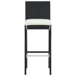 vidaXL Scaune de bar pentru grădină, cu perne, 4 buc. negru, poliratan vidaXL Scaune de bar pentru grădină, cu perne, 4 buc. negru, poliratan