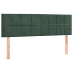 vidaXL Pat cu arcuri, saltea și LED, verde închis, 140x190 cm, catifea vidaXL Pat cu arcuri, saltea și LED, verde închis, 140x190 cm, catifea
