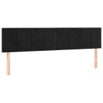 vidaXL Pat cu arcuri, saltea și LED, negru, 200x200 cm, catifea